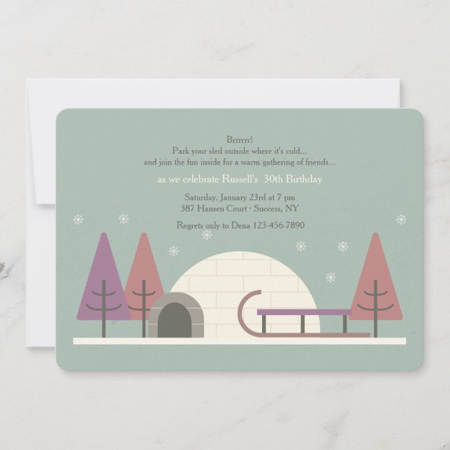 Invitación a la fiesta de cumpleaños de invierno (Anverso)