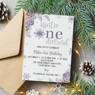 Invitación a la fiesta de cumpleaños de invierno e