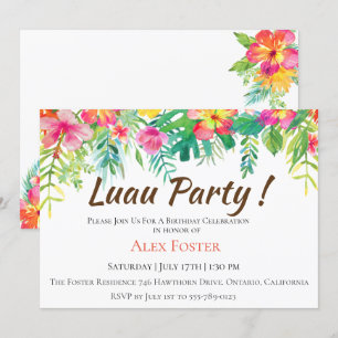 Invitación a la fiesta de cumpleaños de Island Lua