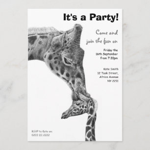 Invitación a la fiesta de cumpleaños de jirafa y t