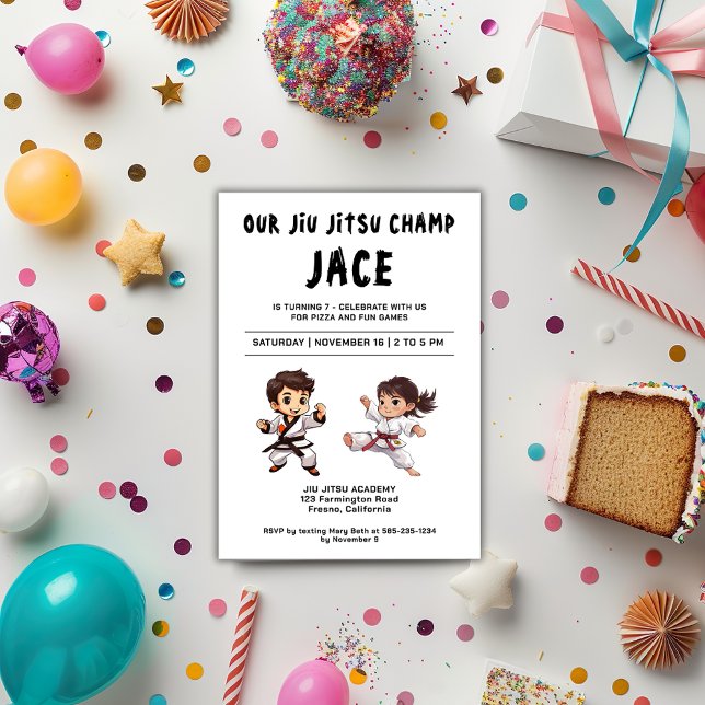 Invitación a la fiesta de cumpleaños de Jiu Jitsu  (Subido por el creador)