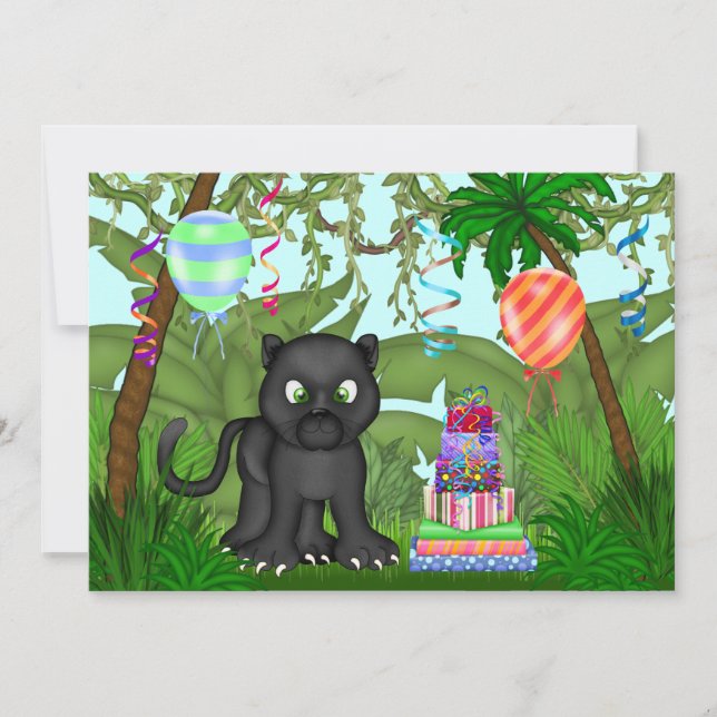 Invitación a la fiesta de cumpleaños de Jungle Pan (Anverso)
