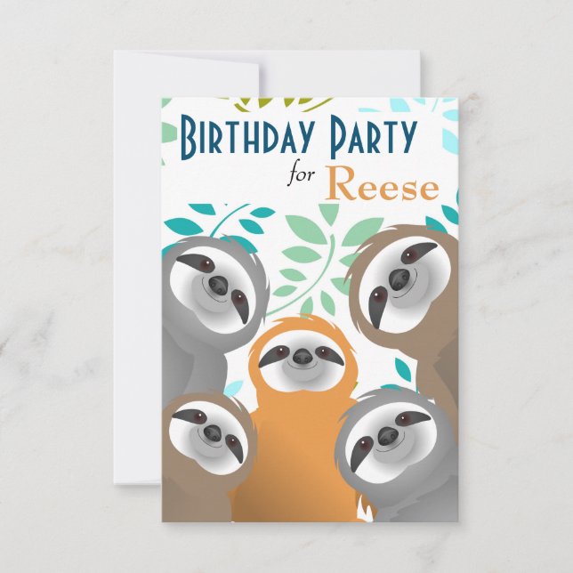 Invitación a la fiesta de cumpleaños de Jungle Slo (Anverso)