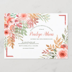 Invitación a la fiesta de cumpleaños de Just Peach