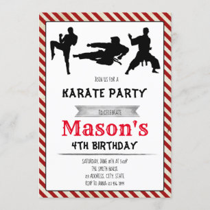 Invitación a la fiesta de cumpleaños de Karate