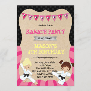 Invitación a la fiesta de cumpleaños de Karate