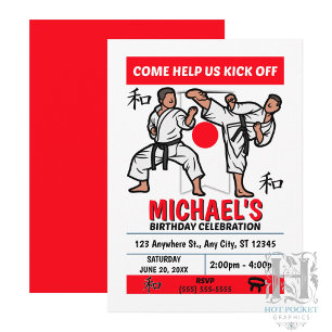 Invitación a la Fiesta de Cumpleaños de Karate (Ni