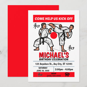 Invitación a la Fiesta de Cumpleaños de Karate (Ni