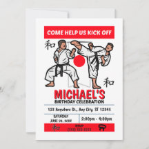 Invitación a la Fiesta de Cumpleaños de Karate (Ni