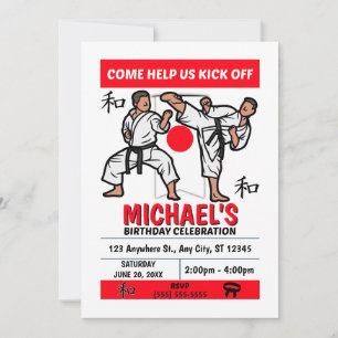 Invitación a la Fiesta de Cumpleaños de Karate (Ni