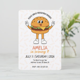 Invitación a la fiesta de cumpleaños de Kawaii Bur
