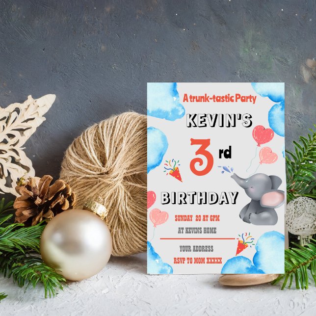 Invitación a la fiesta de cumpleaños de Kids Eleph (Subido por el creador)