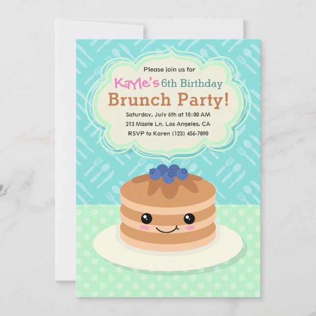 Invitación a la fiesta de cumpleaños de Kids Yummy (Anverso)