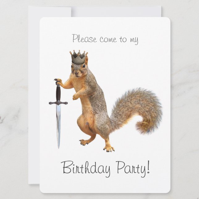 Invitación a la fiesta de cumpleaños de King Squir (Anverso)