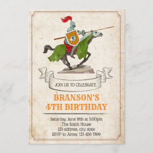 Invitación a la fiesta de cumpleaños de Knight