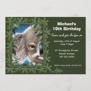 Invitación a la fiesta de cumpleaños de Koala