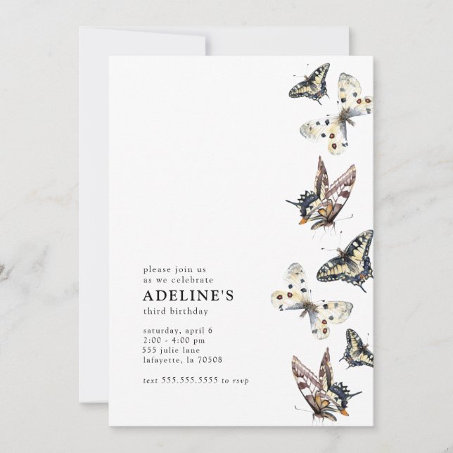 Invitación a la fiesta de cumpleaños de la acuarel (Anverso)