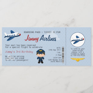 Invitación a la fiesta de cumpleaños de la aerolín