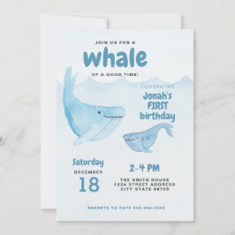 Invitación a la fiesta de cumpleaños de la ballena