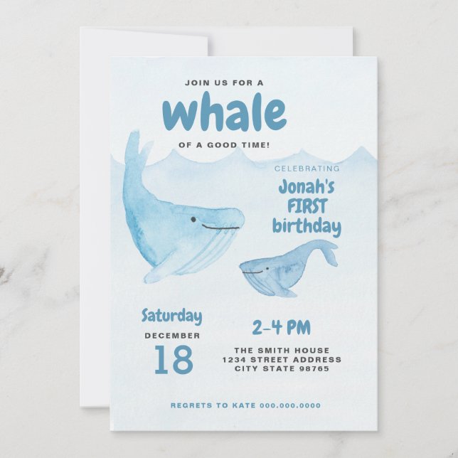 Invitación a la fiesta de cumpleaños de la ballena (Anverso)