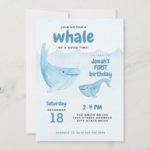 Invitación a la fiesta de cumpleaños de la ballena