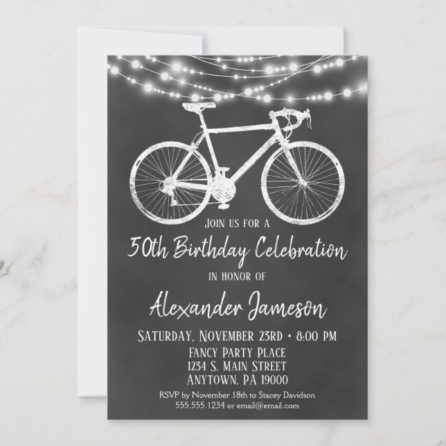Invitación a la fiesta de cumpleaños de la bicicle (Anverso)