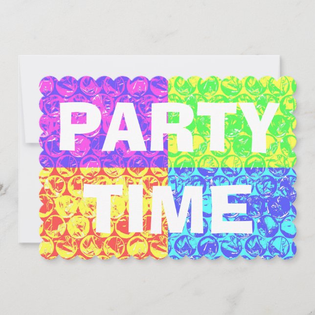 Invitación a la fiesta de cumpleaños de la burbuja (Anverso)