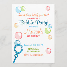 Invitación a la fiesta de cumpleaños de la burbuja