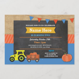 Invitación a la fiesta de cumpleaños de la calabaz