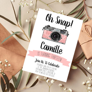 Invitación a la fiesta de cumpleaños de la cámara 