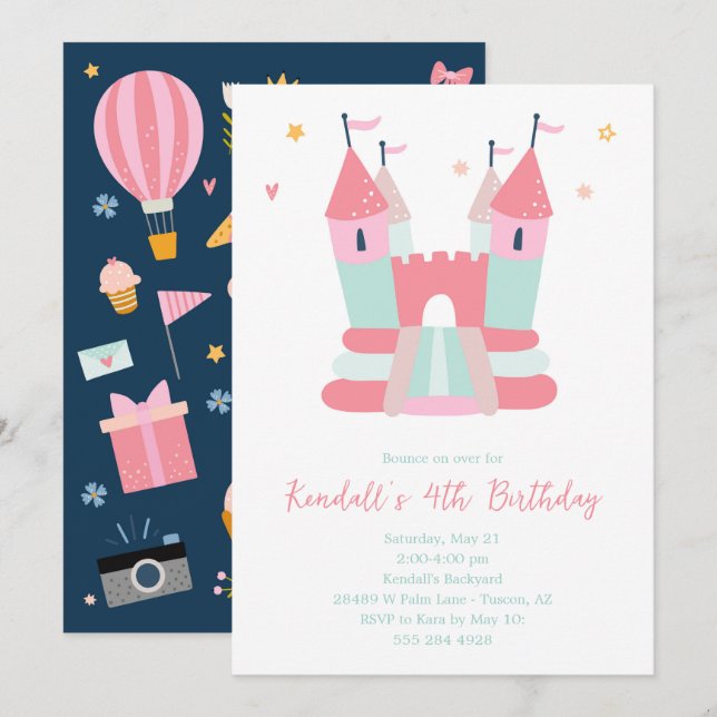 Invitación a la fiesta de cumpleaños de la casa de (Anverso / Reverso)