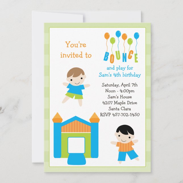 Invitación a la fiesta de cumpleaños de la casa de (Anverso)