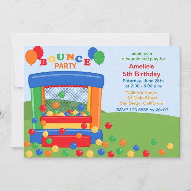 Invitación a la fiesta de cumpleaños de la casa de (Anverso)