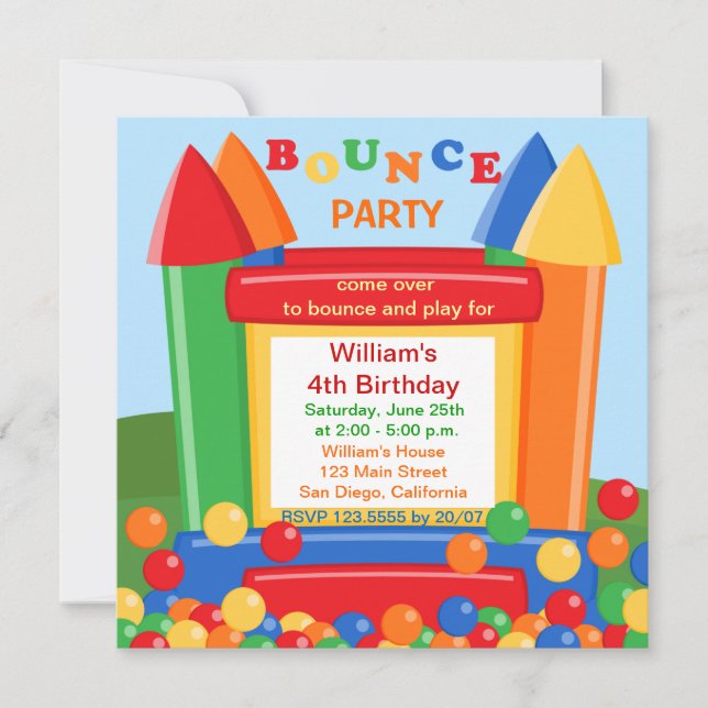 Invitación a la fiesta de cumpleaños de la casa de (Anverso)