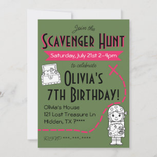 Invitación a la fiesta de cumpleaños de la caza de