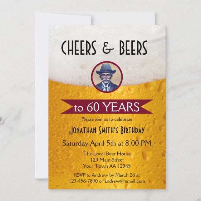 Invitación a la fiesta de cumpleaños de la cerveza (Anverso)