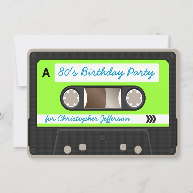 Invitación a la fiesta de cumpleaños de la cinta R (Anverso)
