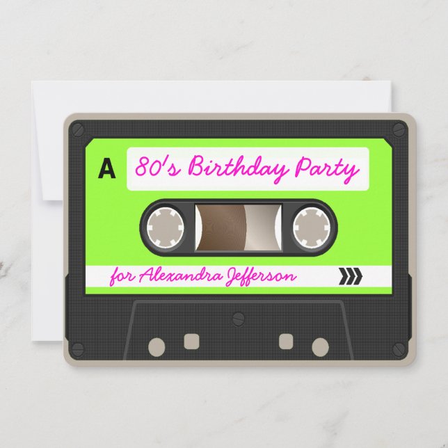 Invitación a la fiesta de cumpleaños de la cinta R (Anverso)