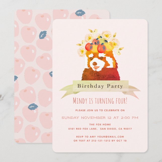 Invitación a la fiesta de cumpleaños de la Corona  (Anverso / Reverso)