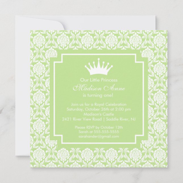 Invitación a la fiesta de cumpleaños de la corona  (Anverso)