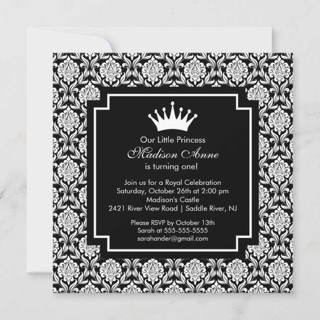Invitación a la fiesta de cumpleaños de la corona  (Anverso)