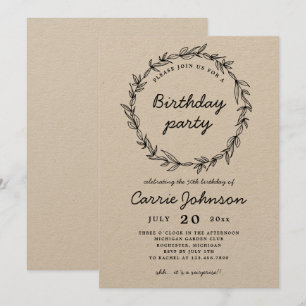 Invitación a la fiesta de cumpleaños de la corona 
