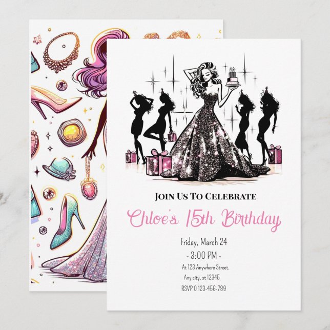Invitación a la fiesta de cumpleaños de la Diva de (Anverso / Reverso)