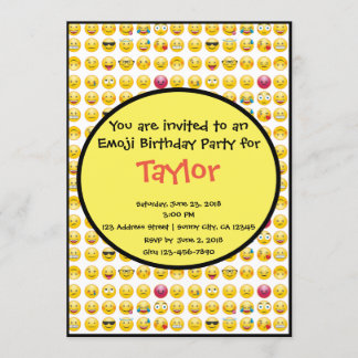 Invitación a la fiesta de cumpleaños de la Emoji