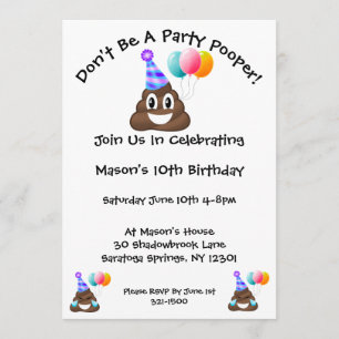 Invitación a la fiesta de cumpleaños de la Emoji d