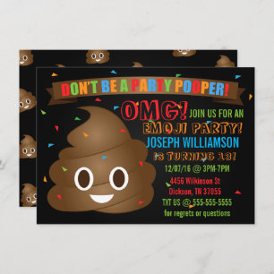 Invitación a la fiesta de cumpleaños de la Emoji d
