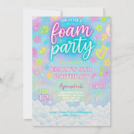 Invitación a la fiesta de cumpleaños de la espuma