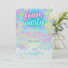 Invitación a la fiesta de cumpleaños de la espuma 