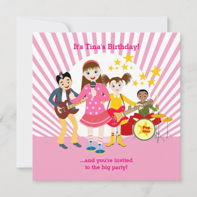 Invitación a la fiesta de cumpleaños de la estrell (Anverso)