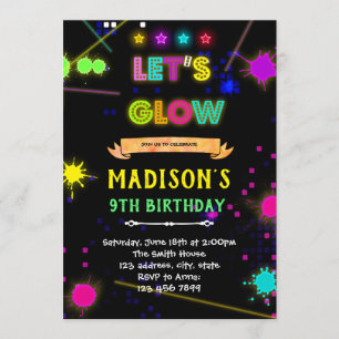 Invitación a la fiesta de cumpleaños de la etiquet